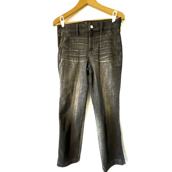 White House Black Market Denim - WHBM The Straight Crop High Rise Curvy Jeans Black Faded 90s Revival Grunge 6